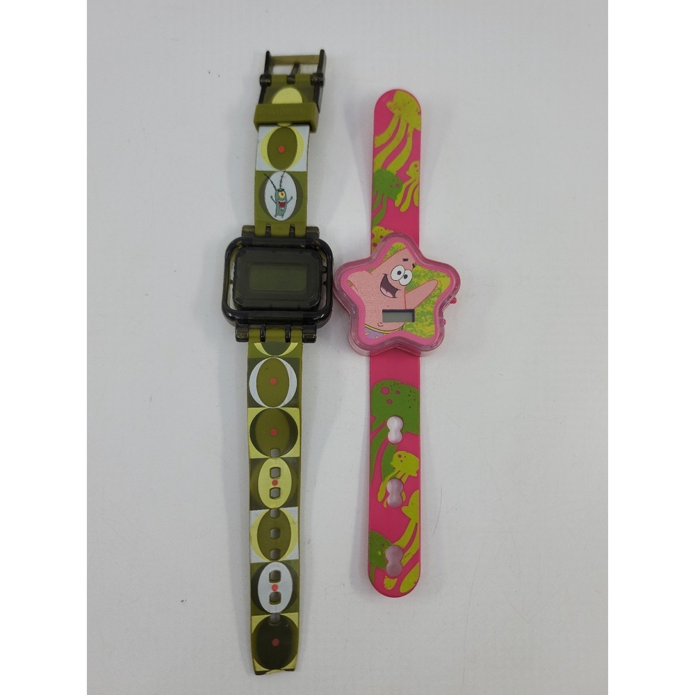 Vintage SpongeBob Watches Plankton & Patrick‎ Kids Not Working Need Batteries